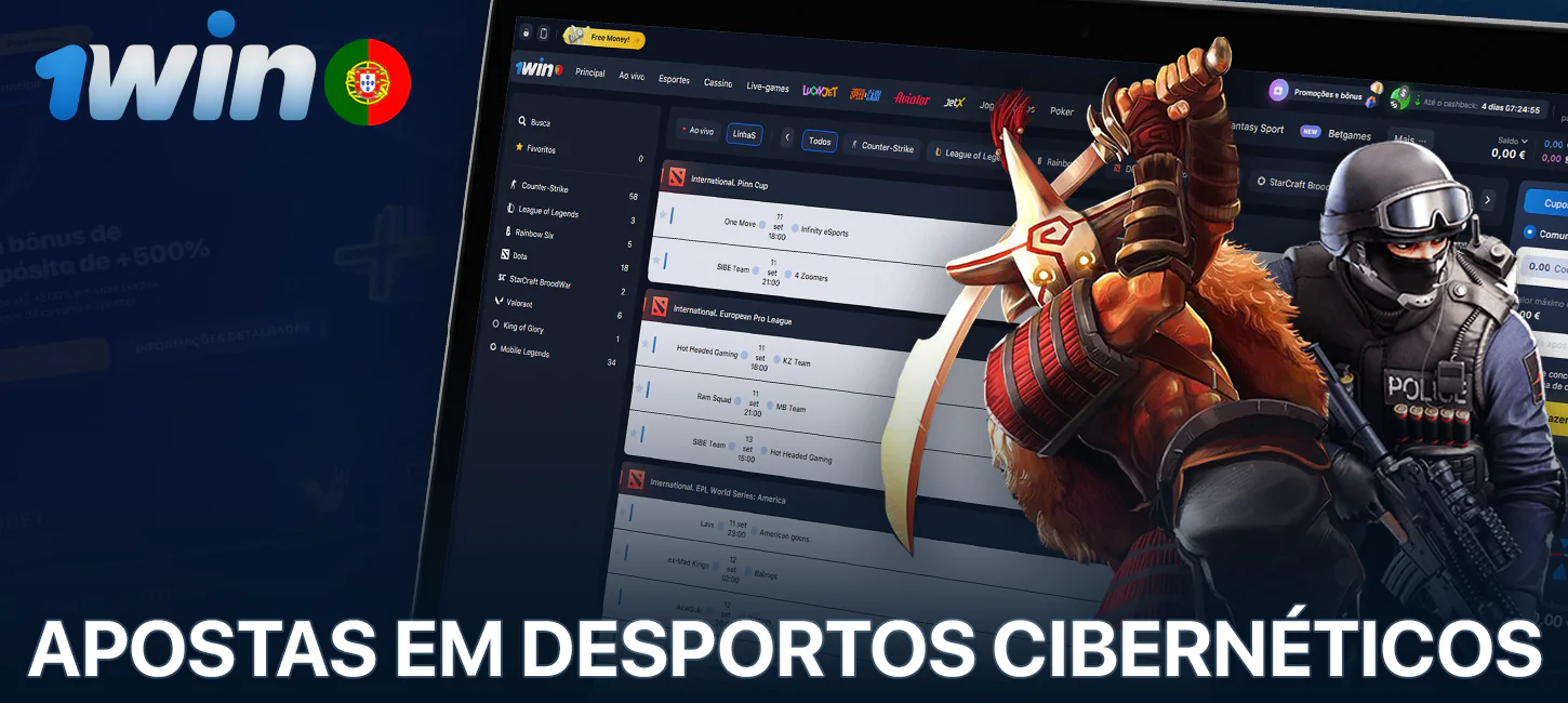Apostar nos desportos cibernéticos no 1Win
