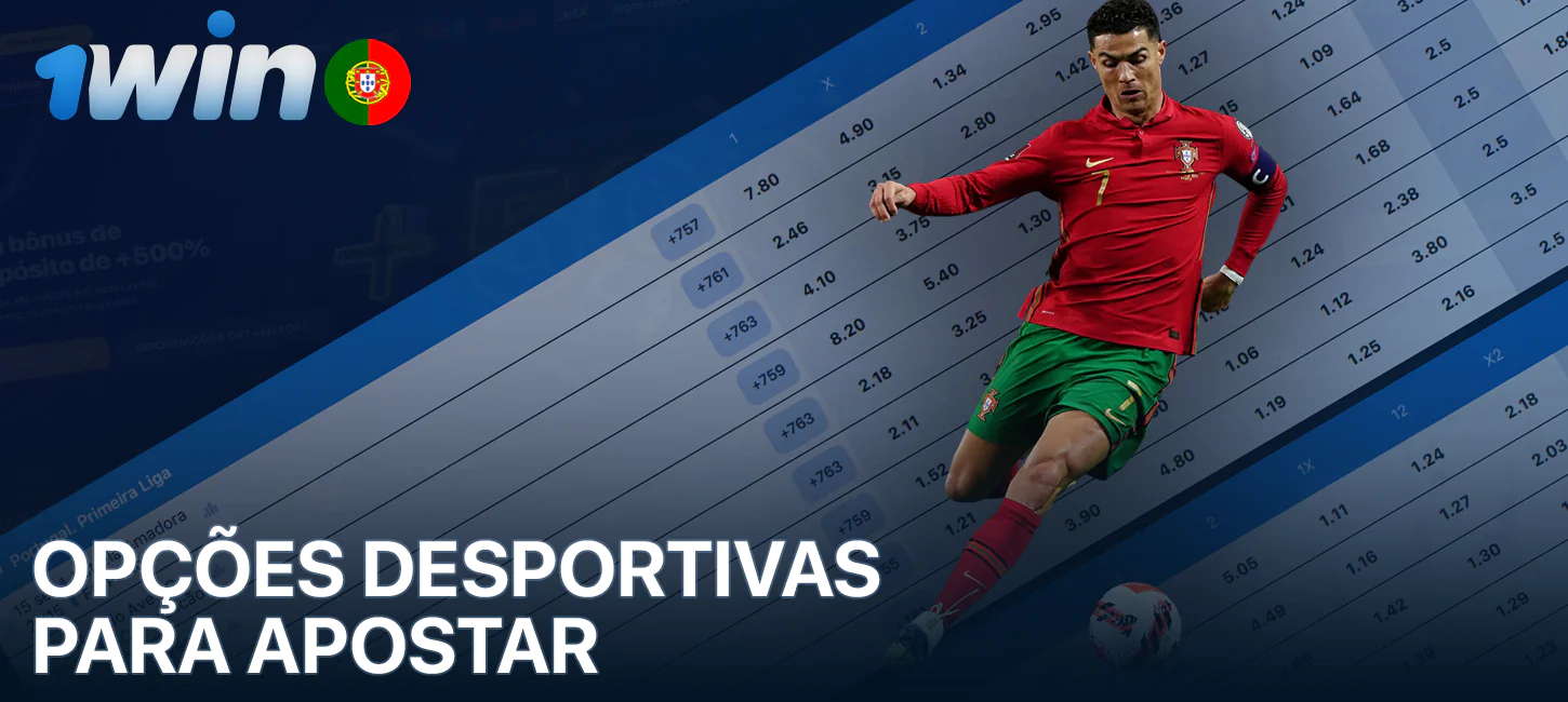 Opções de apostas desportivas no 1Win para os portugueses