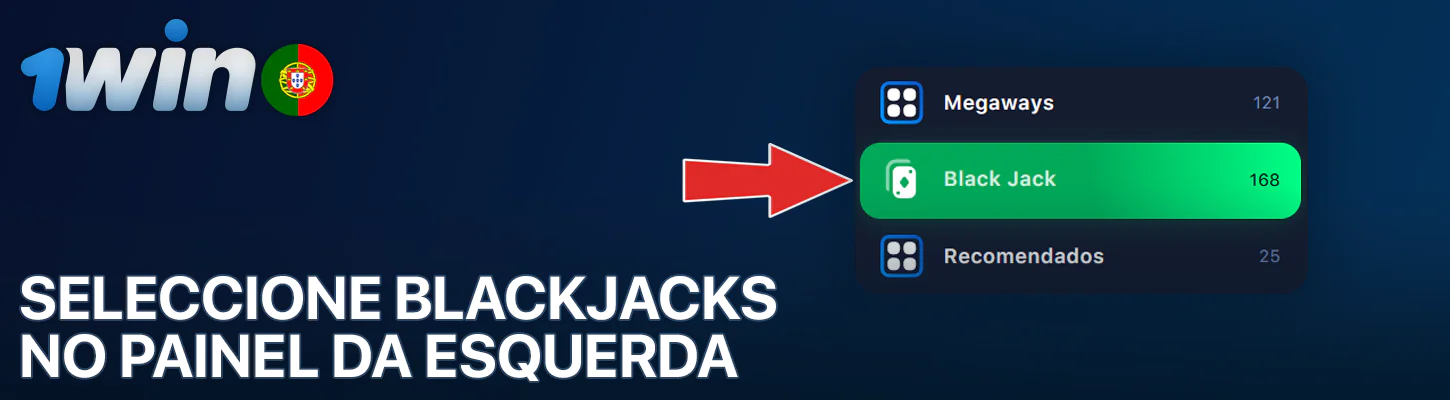 Selecionar uma categoria de blackjack no 1Win
