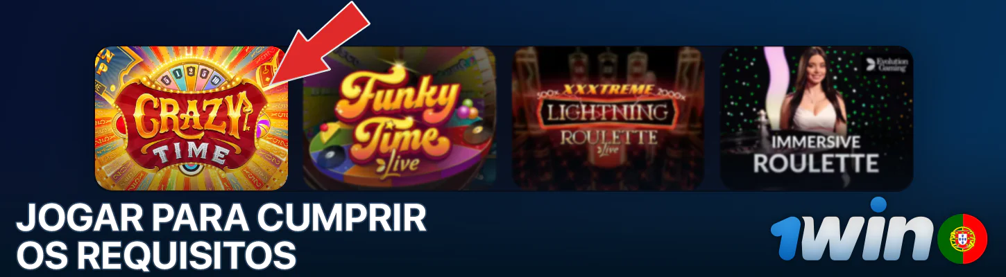 Começar a cumprir os requisitos para receber o bónus 1Win