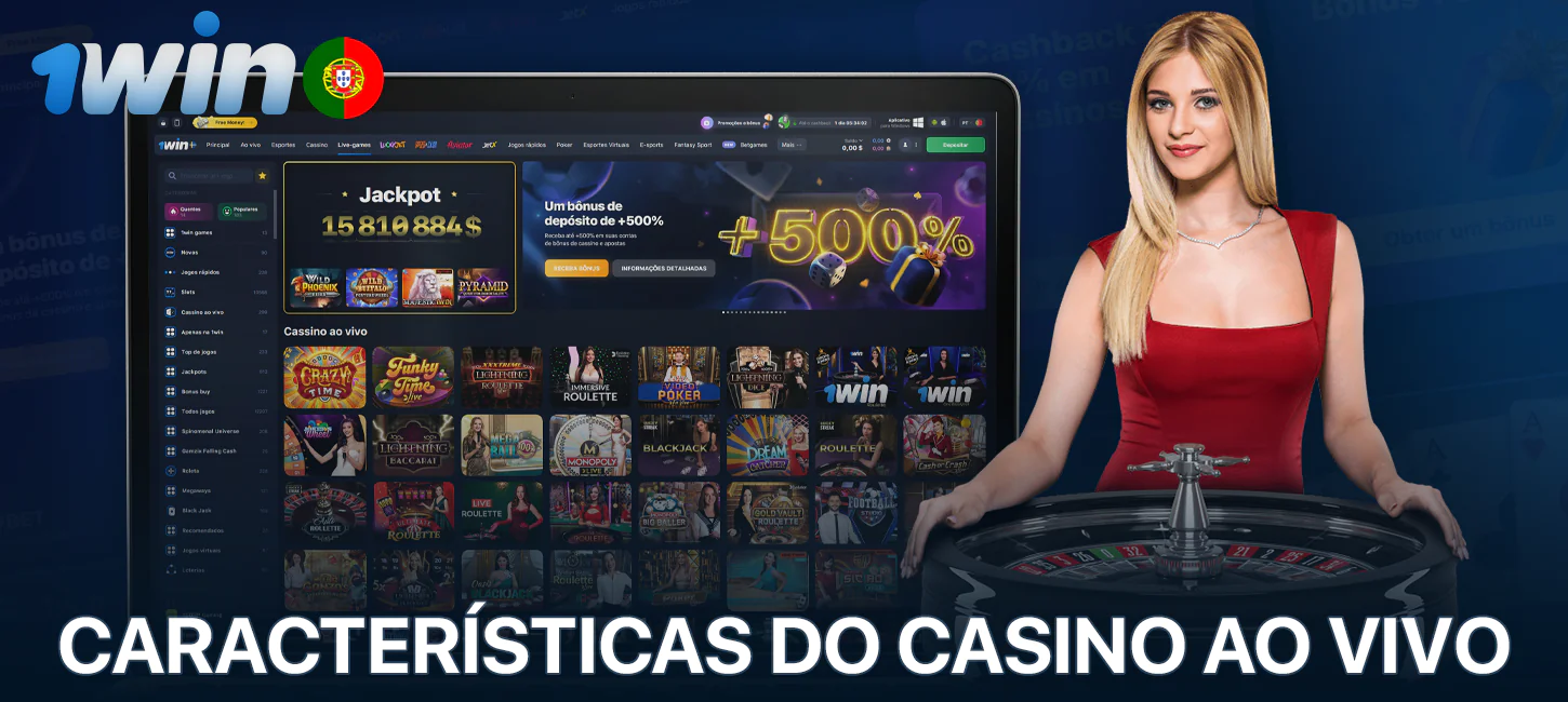 Características do casino ao vivo 1Win em Portugal