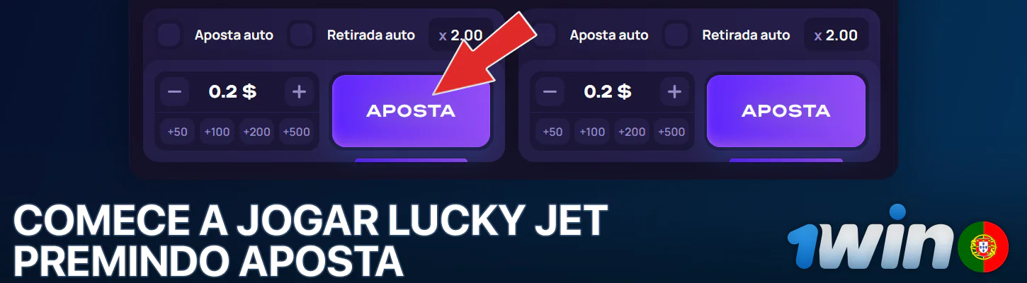 Fazer uma aposta no jogo Lucky Jet no 1Win