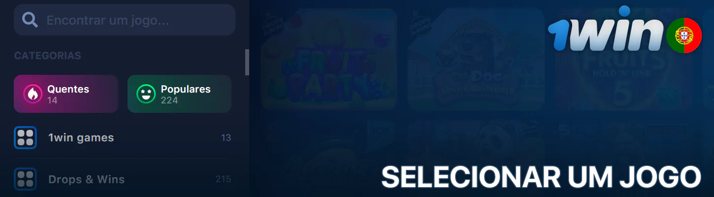 seleção de jogos no 1win casino