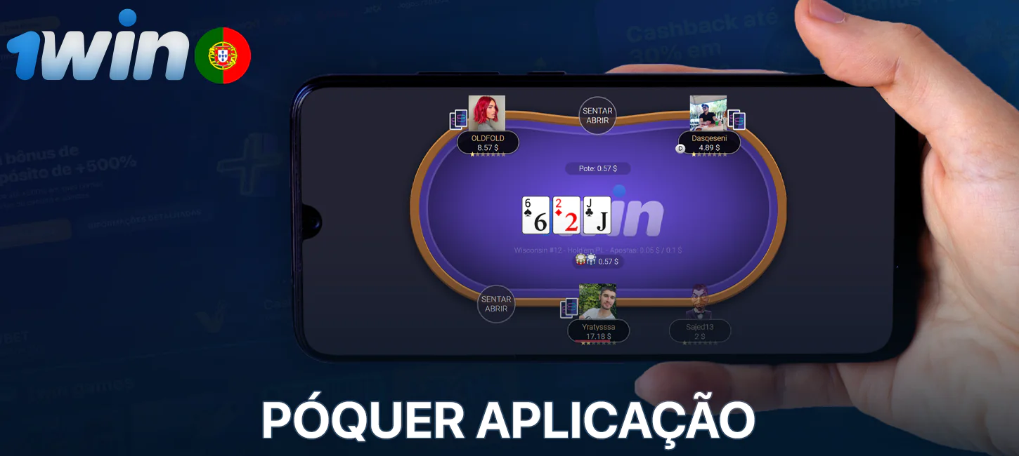 Jogar póquer no 1Win na aplicação móvel